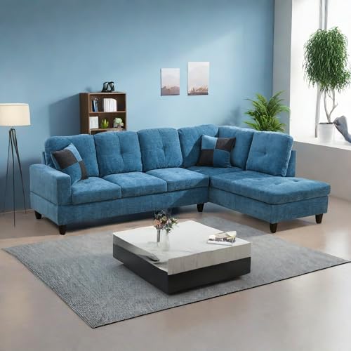 Blue Sectional Sofa: TOUCHED WITH GRACE MZX-Carl-SS-00038-LWJ, 103.5x74.5x35 (Audience: General furniture shoppers)