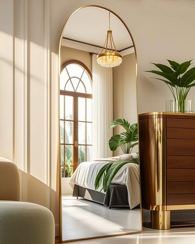 Gold Arched Full Length Mirror for Bedroom and Dressing Room - 58x18
