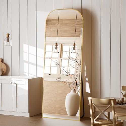Gold Full Length Mirror with Stand for Bedroom and Living Room, 56x21