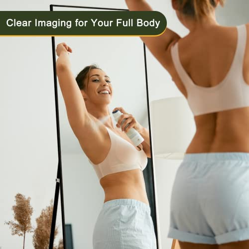 TOUCHED WITH GRACE 59x16 Full-Length Mirror, Black Aluminum Frame