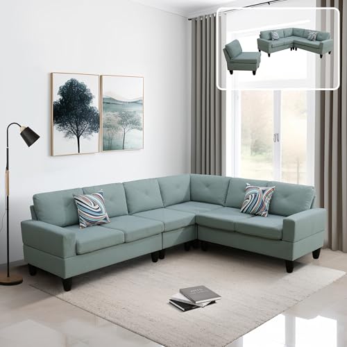 4-Piece Pale Green Sofa Couch Set by TOUCHED WITH GRACE MZX-Emma-SF-00059-DX (for Sofa Couch Buyers)
