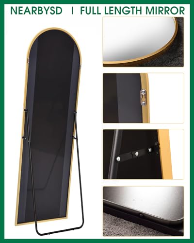 Gold Arched Full Length Mirror for Bedroom and Dressing Room - 58x18