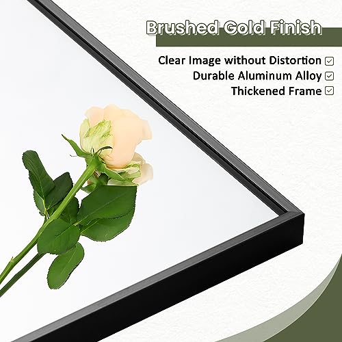CDT MEDIA Full Length Mirror with Stand – 56x19 Black Aluminum Alloy Frame