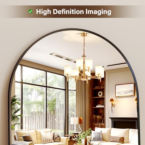 Full Length Black Mirror for Wall or Floor with Aluminum Frame - Ideal for Dressing Area or Bedroom