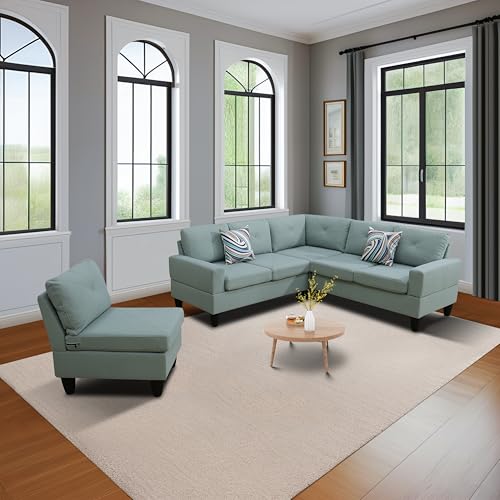 4-Piece Pale Green Sofa Couch Set by TOUCHED WITH GRACE MZX-Emma-SF-00059-DX (for Sofa Couch Buyers)