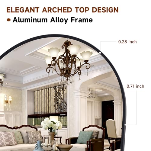64x21 Full Length Arched Mirror for Living Room and Bedroom